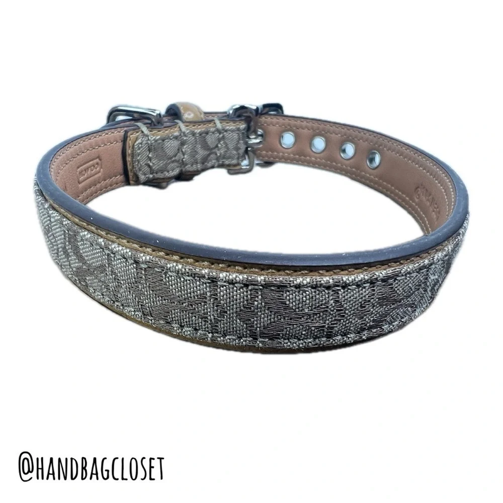 Coach Signature Light Brown Tan Leather Vintage Size S  Small 11-13” Dog Collar